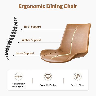 Modern PU Leather Dining Chairs Sturdy Metal Frame Upholstered Indoor Kitchen Living Room