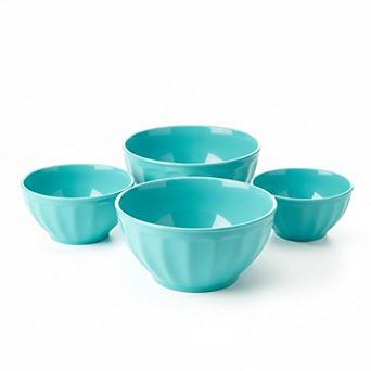 4 pc Nesting Mixing Bowls with Lids Microwave Safe BPA Free for Kitchen Prepping Baking Cooking