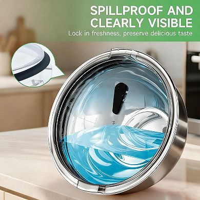 Stainless Steel Nesting Bowl Set w/Airtight Lids, 3 Sizes, Non-Slip Base, Measurement Marks