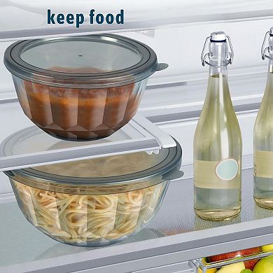 5-Pack Glass Mixing Bowls with Airtight Lids Thick Nesting Dishwasher Oven Safe Meal Prep Baking