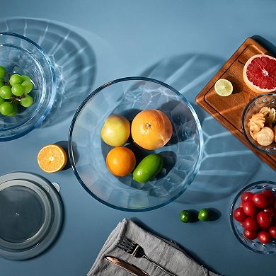 5-Pack Glass Mixing Bowls with Airtight Lids Thick Nesting Dishwasher Oven Safe Meal Prep Baking