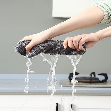 Microfiber Kitchen Towels Dishcloths Set 12 Pack Lint Free Absorbent Fast Drying Thick Durable
