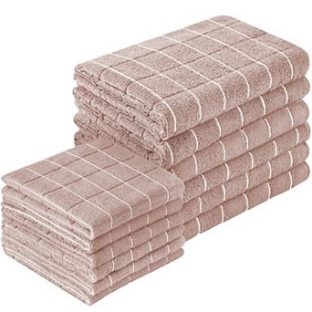 Microfiber Kitchen Towels Dishcloths Set 12 Pack Lint Free Absorbent Fast Drying Thick Durable