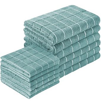Microfiber Kitchen Towels Dishcloths Set 12 Pack Lint Free Absorbent Fast Drying Thick Durable