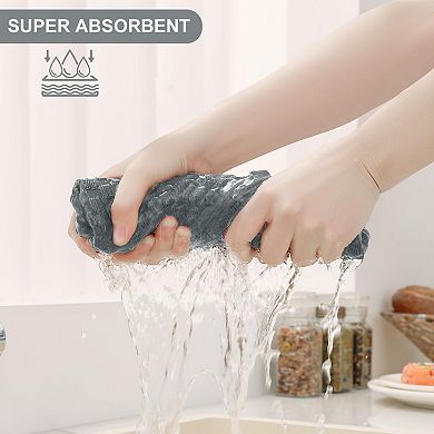Cotton Kitchen Towels Dishcloths Set Terry Cloth Soft Absorbent Hanging Loop 100% Ring Spun Cotton