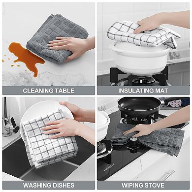 Cotton Kitchen Towels Ring Spun 390 GSM Super Absorbent Terry Soft Tea Towels Multi Purpose