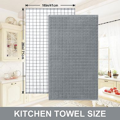 Cotton Kitchen Towels Ring Spun 390 GSM Super Absorbent Terry Soft Tea Towels Multi Purpose
