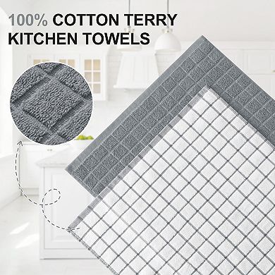 Cotton Kitchen Towels Ring Spun 390 GSM Super Absorbent Terry Soft Tea Towels Multi Purpose