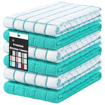 Cotton Kitchen Towels Ring Spun 390 GSM Super Absorbent Terry Soft Tea Towels Multi Purpose