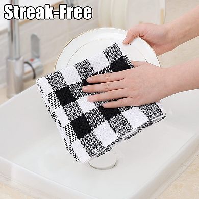 Cotton Waffle Weave Kitchen Towels Dishcloths Set Absorbent Soft Bulk 8 Pack