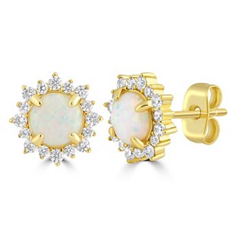 Sienna Vale Halo Cubic Zirconia Stud Earrings