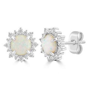 Sienna Vale Halo Cubic Zirconia Stud Earrings