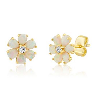 Sienna Vale Cubic Zirconia Daisy Flower Stud Earrings