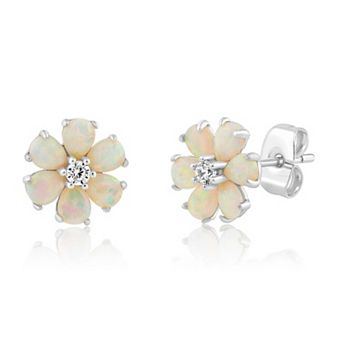 Sienna Vale Cubic Zirconia Daisy Flower Stud Earrings
