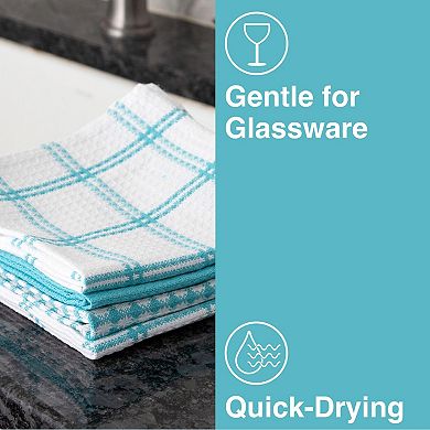 Waffle Dish Cloths Highly Absorbent Soft Cotton 8-Pack Kitchen Cleaning Drying
