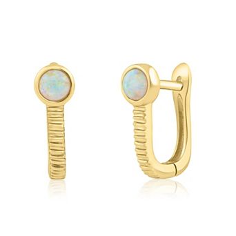 Sienna Vale Round Round Opal Lined Hoop Earrings