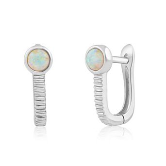 Sienna Vale Round Round Opal Lined Hoop Earrings