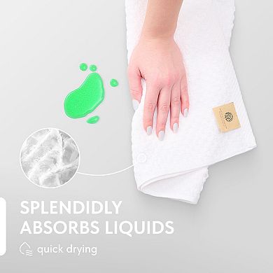 Super Absorbent Cotton Kitchen Towels 12 Pack Thick Dobby Weave Machine Washable