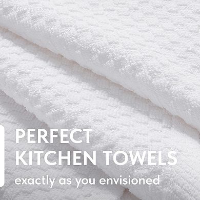 Super Absorbent Cotton Kitchen Towels 12 Pack Thick Dobby Weave Machine Washable