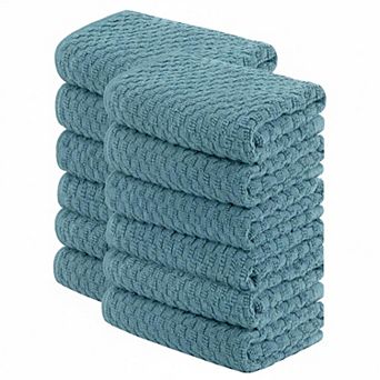 Super Absorbent Cotton Kitchen Towels 12 Pack Thick Dobby Weave Machine Washable