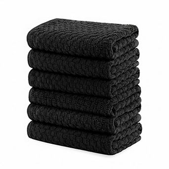 Super Absorbent Cotton Kitchen Towels 12 Pack Thick Dobby Weave Machine Washable