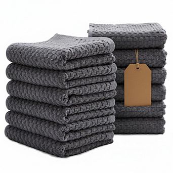 Super Absorbent Cotton Kitchen Towels 12 Pack Thick Dobby Weave Machine Washable