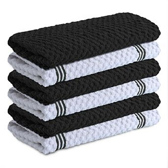 12 Pack Ring Spun Cotton Dish Towels Absorbent Durable Machine Washable