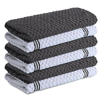 12 Pack Ring Spun Cotton Dish Towels Absorbent Durable Machine Washable