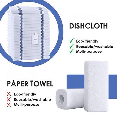 Dish Towels Set 30 Pack 15x25 Inch Cotton Soft Absorbent Kitchen Reusable Cleaning Cloths