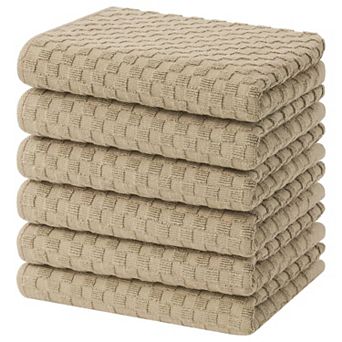Cotton Terry Kitchen Towels Soft Absorbent 380 GSM Reusable Tea Towels Hanging Loop Pineapple Grid