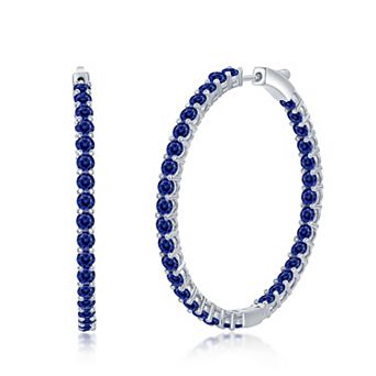 Sienna Vale Silver Tone Cubic Zirconia Hoop Earrings