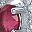 Silver Tone Red