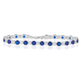 Sienna Vale Silver Tone Round Cubic Zirconia Tennis Bracelet