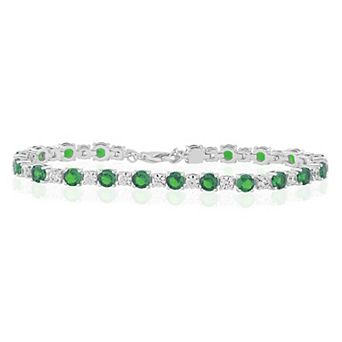 Sienna Vale Silver Tone Round Cubic Zirconia Tennis Bracelet