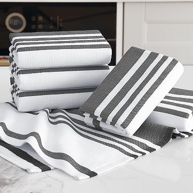 Kitchen Towels Large Cotton 380 GSM Stripe Terry Absorbent Hanging Loop