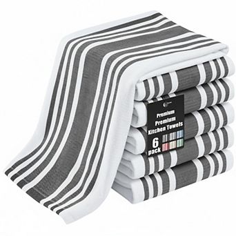 Kitchen Towels Large Cotton 380 GSM Stripe Terry Absorbent Hanging Loop