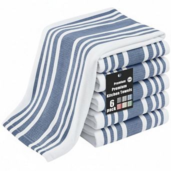 Kitchen Towels Large Cotton 380 GSM Stripe Terry Absorbent Hanging Loop