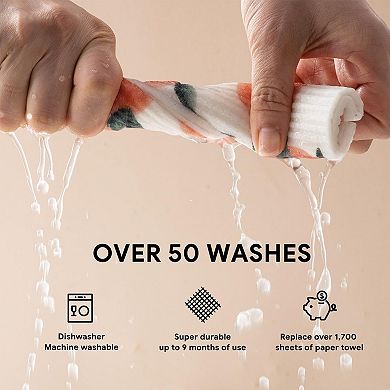 Swedish Dishcloths 5 Pack Plant Based Biodegradable Reusable Absorbent Kitchen Cleaning Cloths