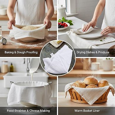 Flour Sack Kitchen Towels Cotton Lint-free High Absorbent 12 Pack