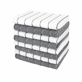 Microfiber Kitchen Towels 8 pk Super Soft Absorbent Dish Towels Multi-purpose Lint-free Machine