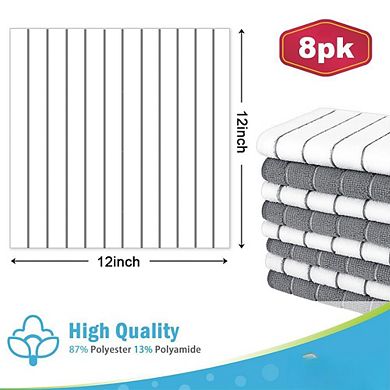 Microfiber Kitchen Towels 8pk Super Soft Absorbent Dish Towels Multi-purpose Lint-free Machine
