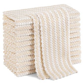 Microfiber Dish Cloths Ultra Soft Absorbent Reusable Fast Drying No Lint Coral Wave Cleaning Towels