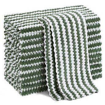 Microfiber Dish Cloths Ultra Soft Absorbent Reusable Fast Drying No Lint Coral Wave Cleaning Towels