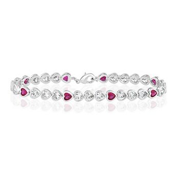 Sienna Vale Silver Tone Bezel Set Heart Cubic Zirconia Bracelet
