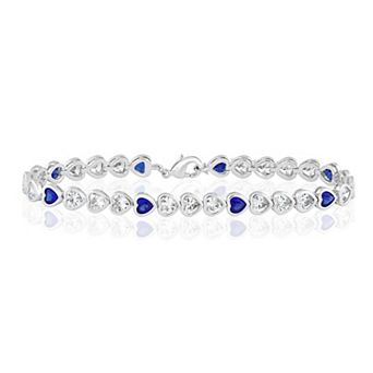 Sienna Vale Silver Tone Bezel Set Heart Cubic Zirconia Bracelet
