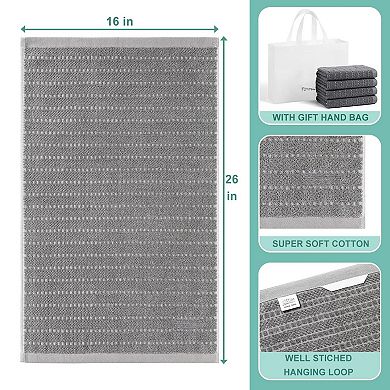 Cotton Kitchen Dish Towels Bulk Absorbent Hanging Loop Plaid Cloths for Drying Cleaning