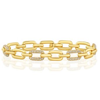 Sienna Vale Polished Cubic Zirconia Link Bracelet