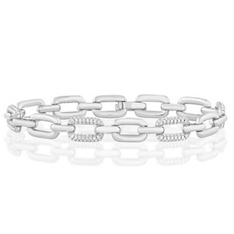 Sienna Vale Polished Cubic Zirconia Link Bracelet