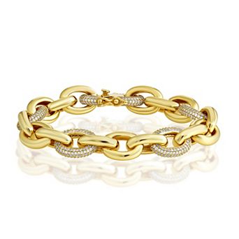 Sienna Vale Pave Cubic Zirconia Oval Link Bracelet