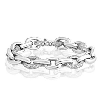 Sienna Vale Pave Cubic Zirconia Oval Link Bracelet